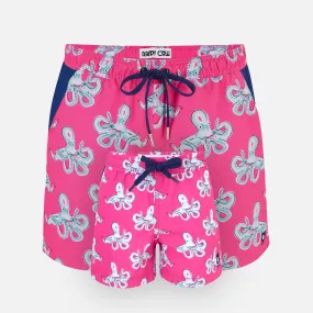 Matching Father & Son Octopus Swim Shorts with Waterproof Pocket