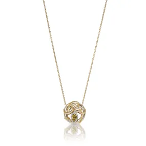 Melanie 2 Carat Fancy Vivid Yellow VS1 Pear Shape Diamond Pendant Necklace in 18k Yellow and White Gold. GIA Certified By Mike Nekta NYC