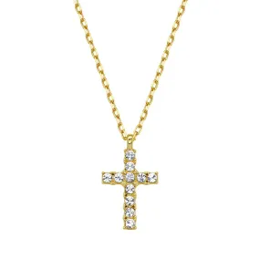 Men's 22 CZ Cross Necklace gold