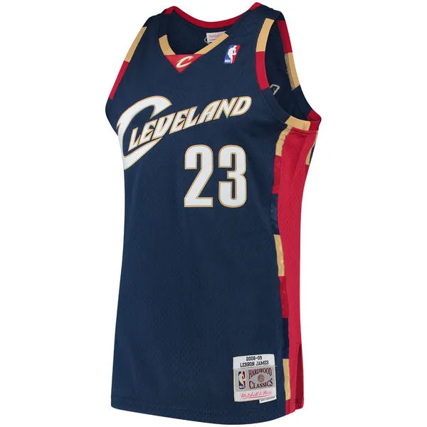 Men's Cleveland Cavaliers LeBron James Mitchell & Ness Navy 2008-09 Hardwood Classics Swingman Jersey