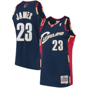 Men's Cleveland Cavaliers LeBron James Mitchell & Ness Navy 2008-09 Hardwood Classics Swingman Jersey