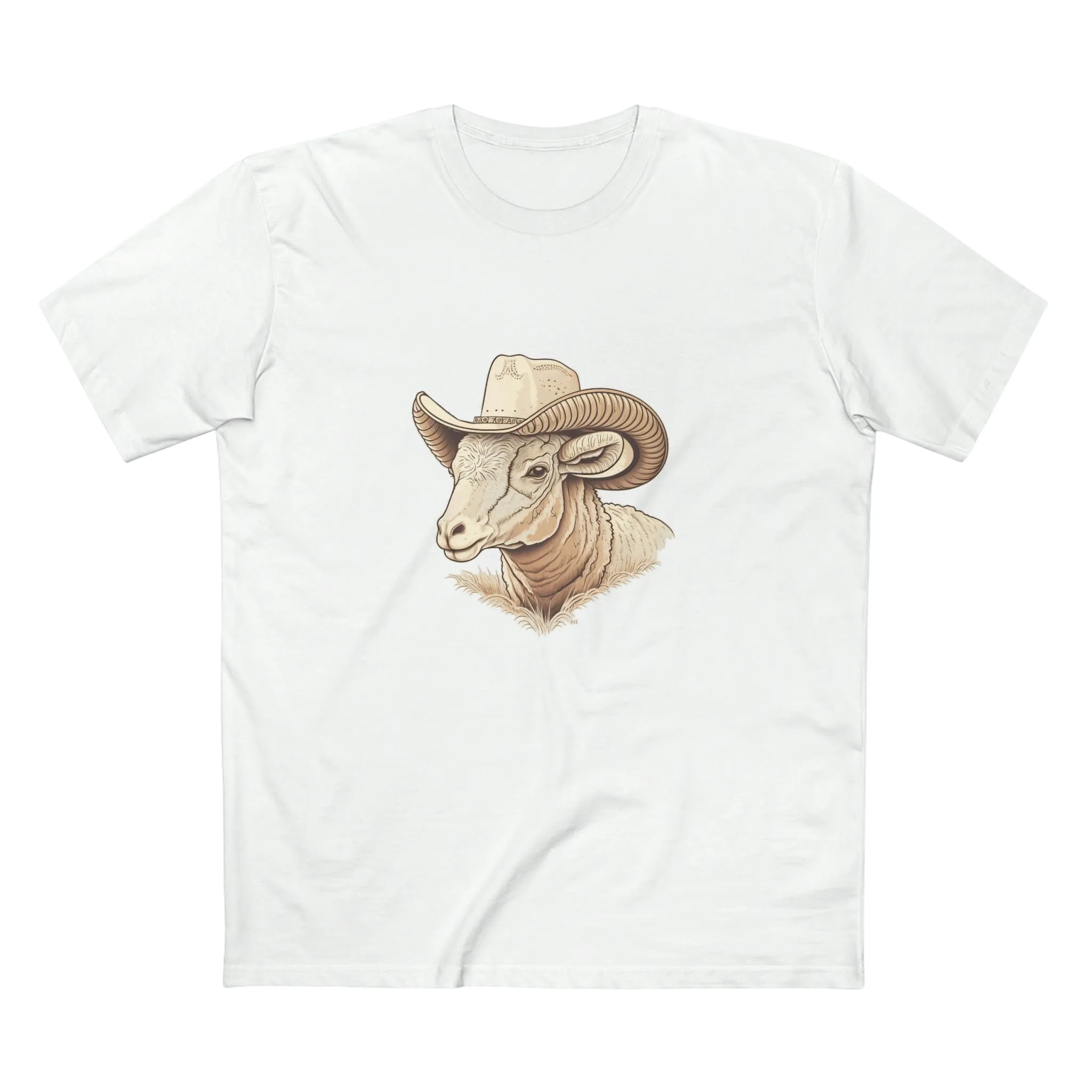 Men's ram cowboy crew neck t-shirt