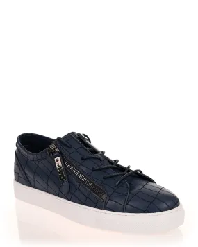 Minx Zip Band Ink Croc Emboss Leather Sneaker