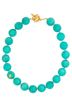 Modern Etruscan Amazonite Beaded Necklace