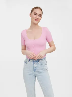 Natasha Button Cotton Crop Top- Colours