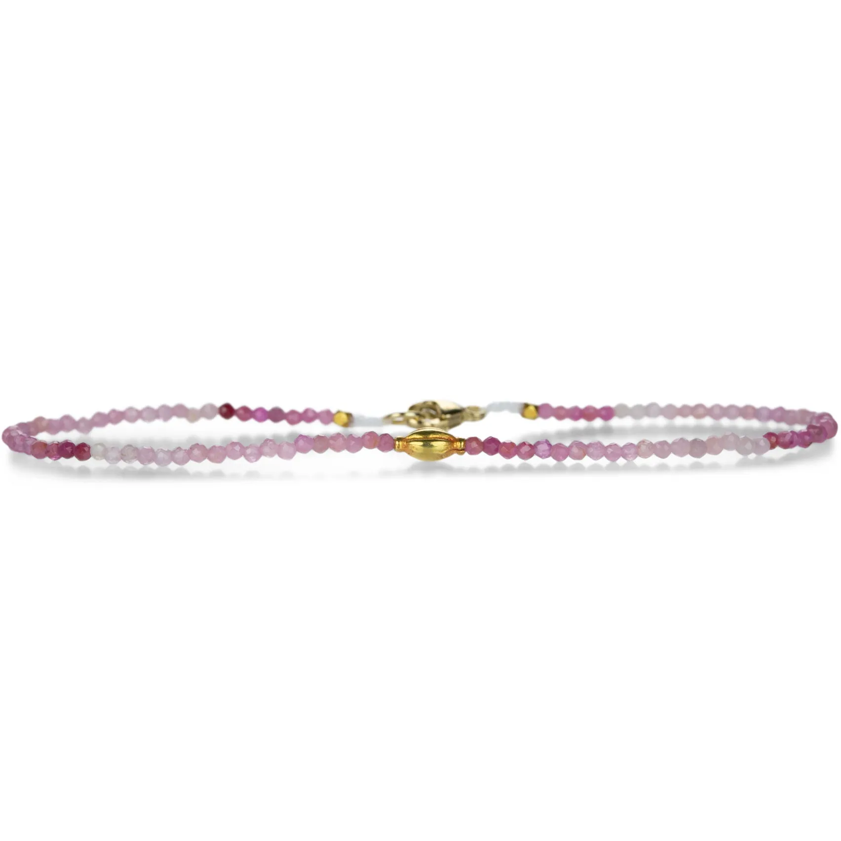 Ombre Ruby and 18k Beaded Bracelet