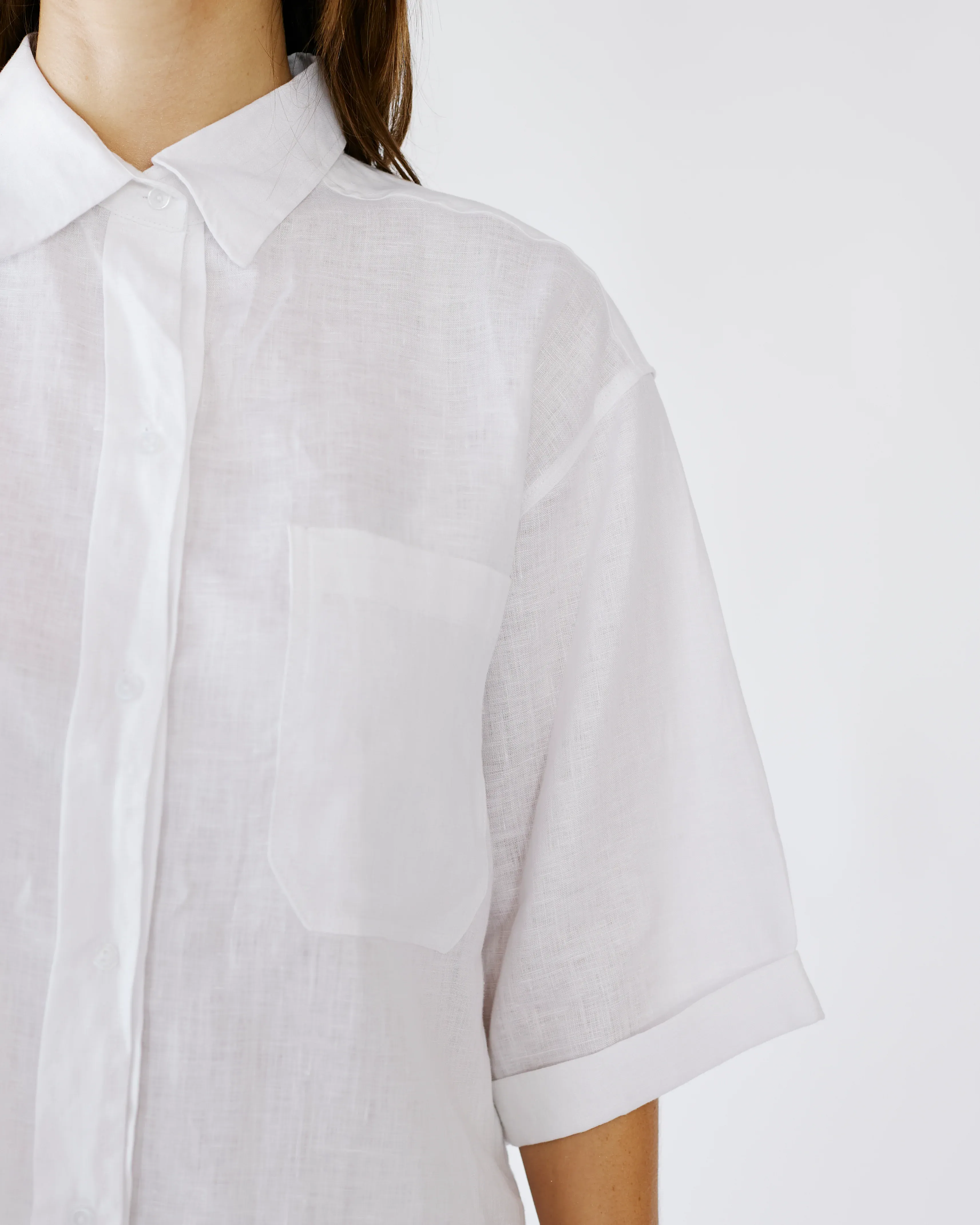 Oversized Linen Shirt in White