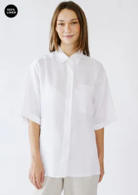 Oversized Linen Shirt in White