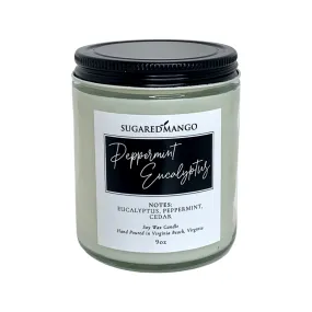 Peppermint Eucalyptus Scented Soy Coconut Candle