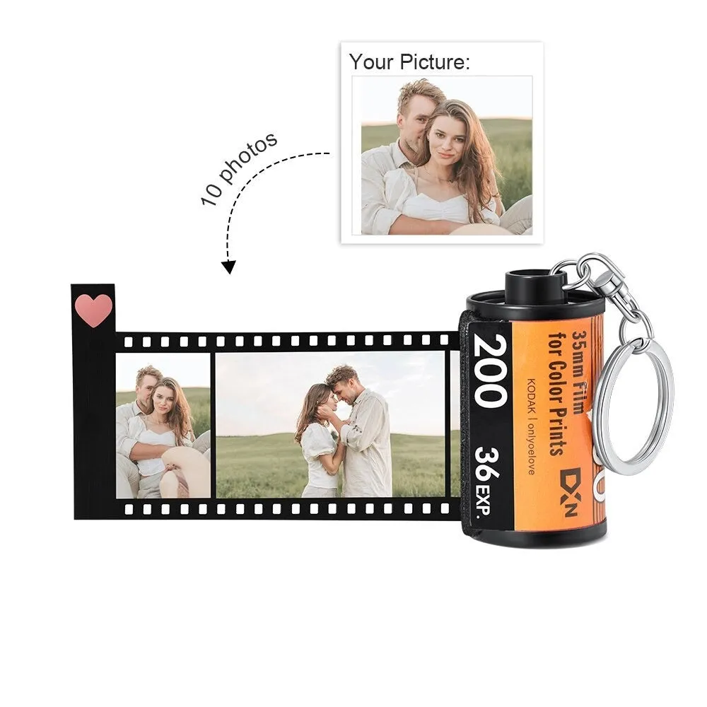 Personalized 10 Pcs Photos Print Film Roll Keychain