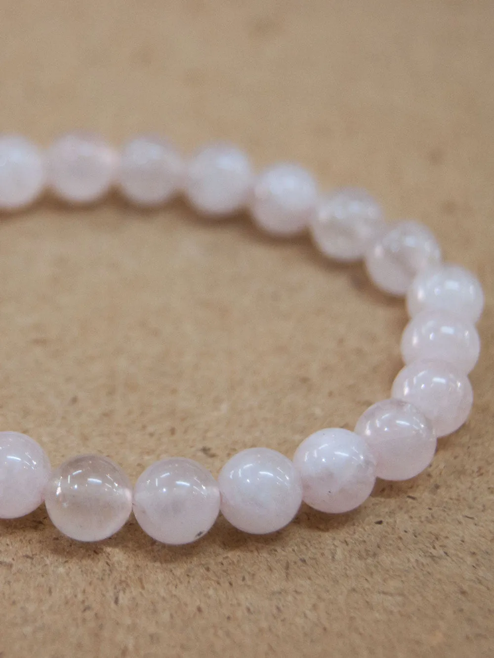 Pink Rose Quartz Bead Bracelet