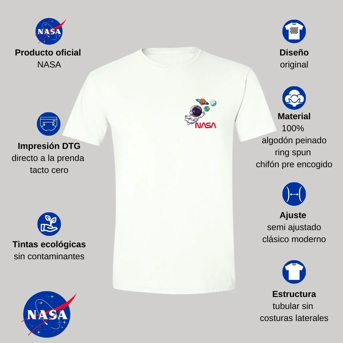 Playera Deportiva Hombre Nasa Astronauta