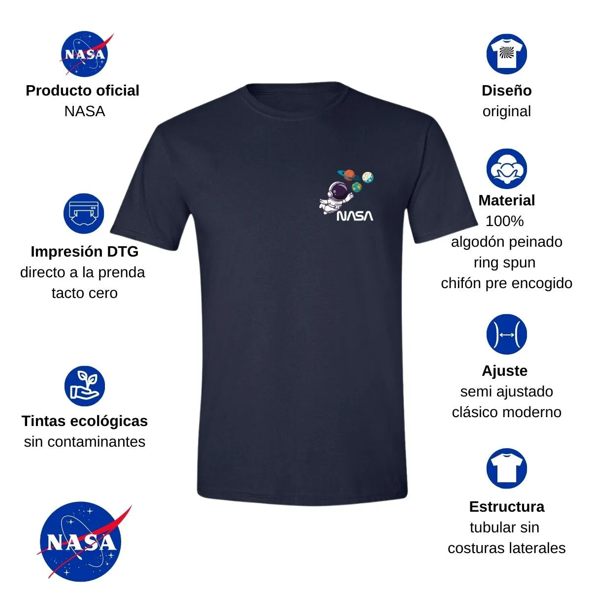 Playera Deportiva Hombre Nasa Astronauta