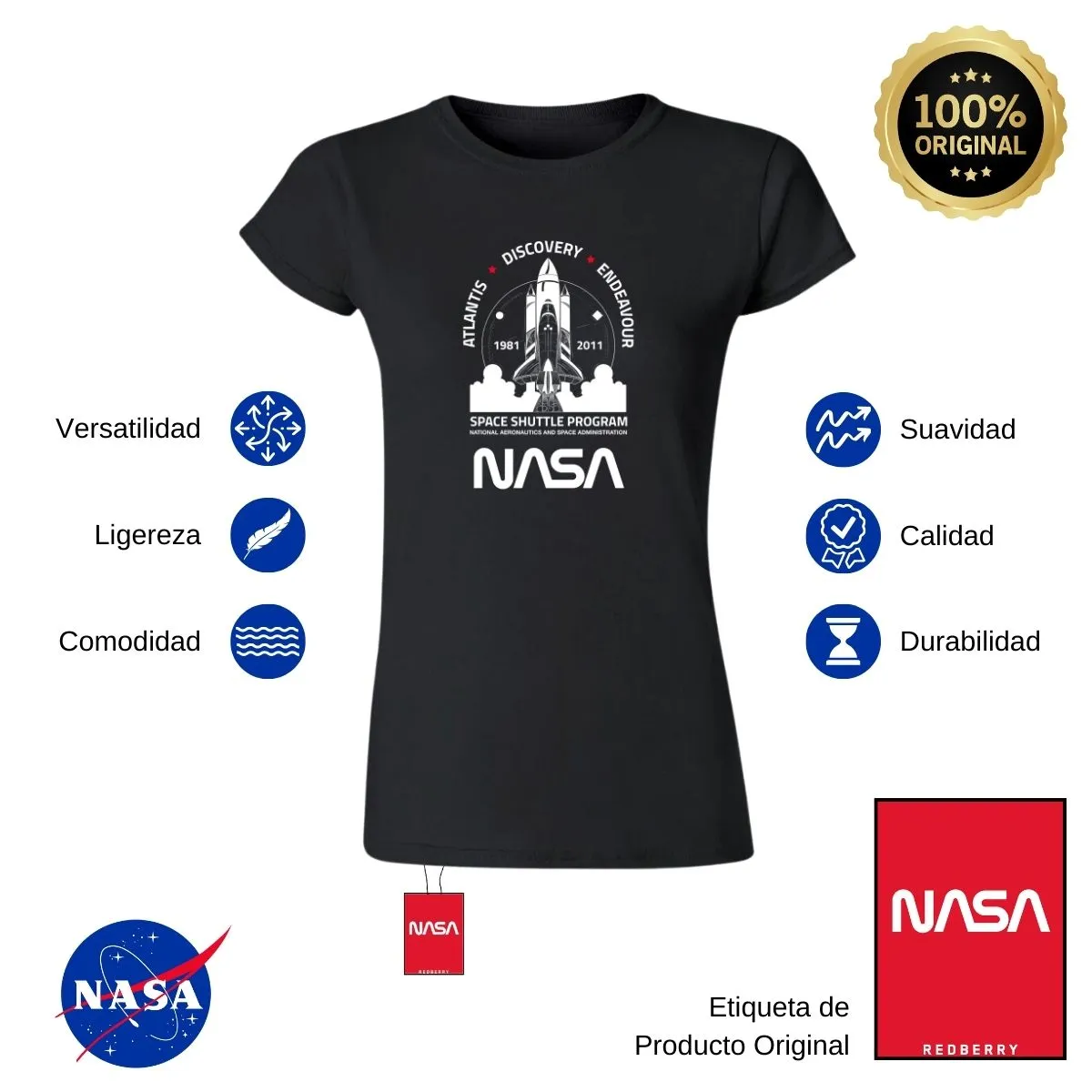 Playera Deportiva Mujer Nasa Cohete