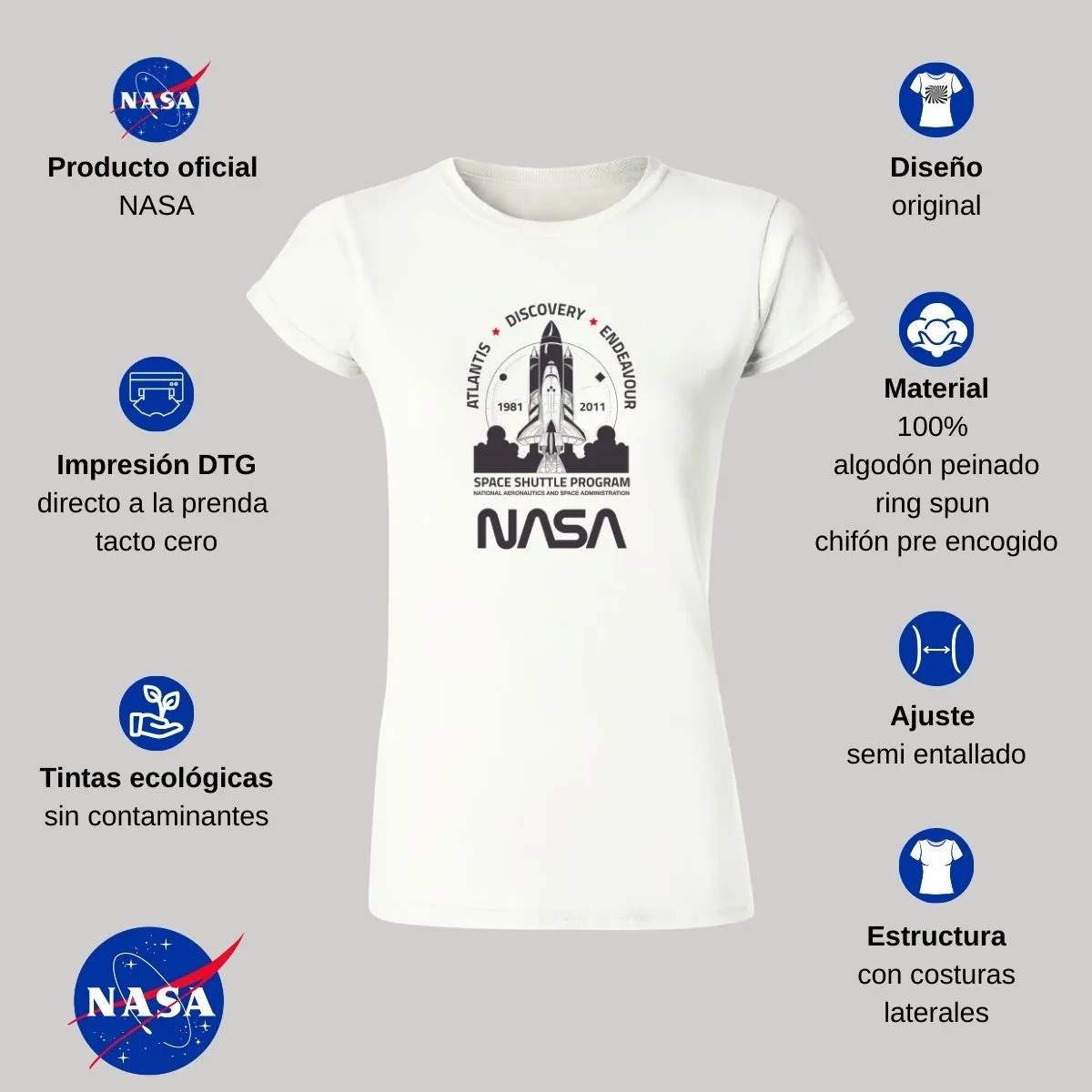 Playera Deportiva Mujer Nasa Cohete