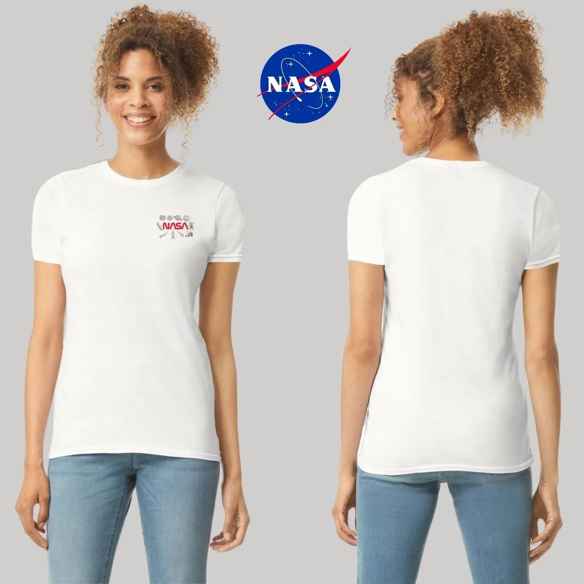 Playera Deportiva Mujer Nasa Espacio Escudo