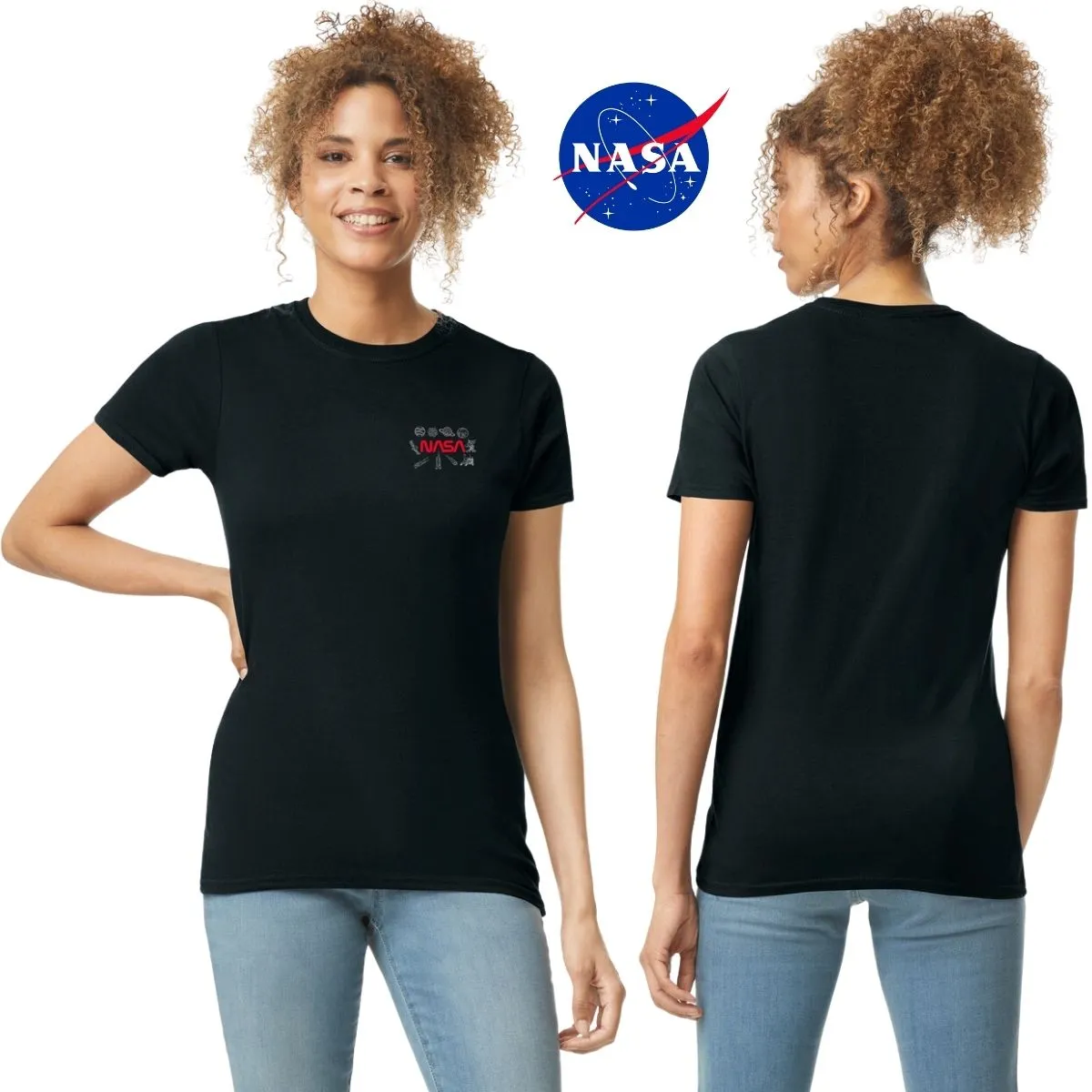 Playera Deportiva Mujer Nasa Espacio Escudo