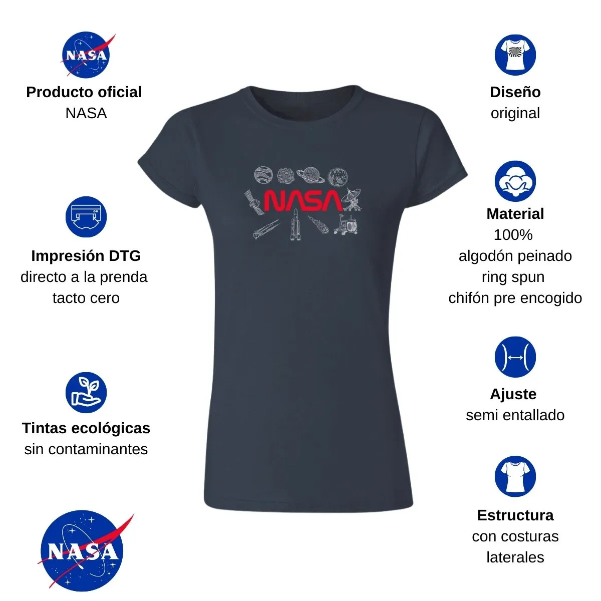 Playera Deportiva Mujer Nasa Espacio