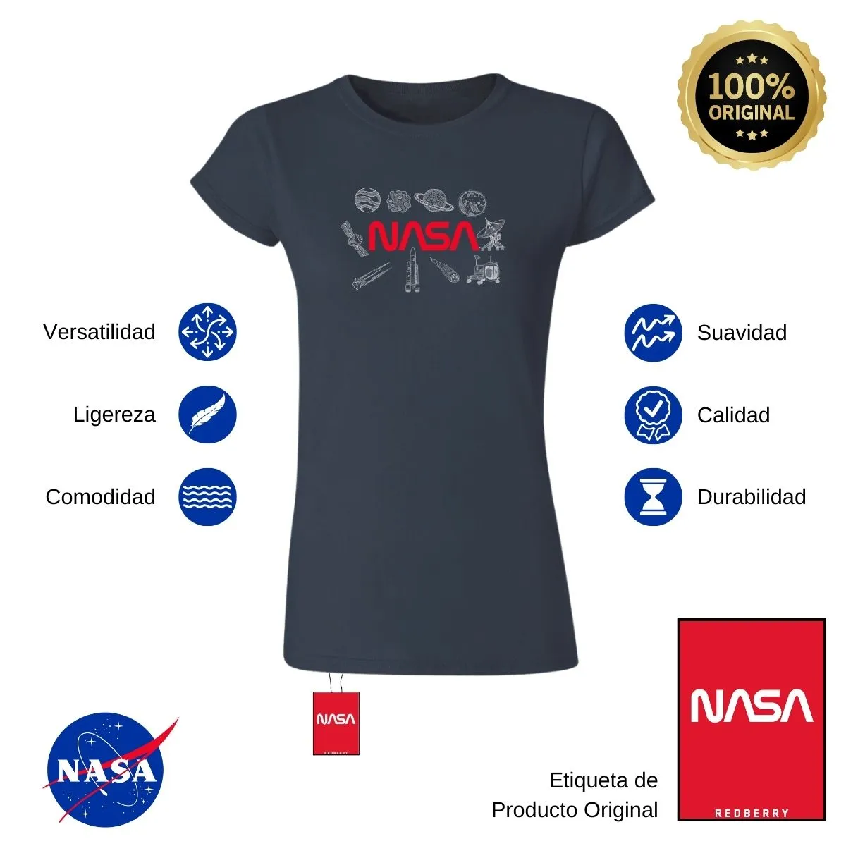 Playera Deportiva Mujer Nasa Espacio