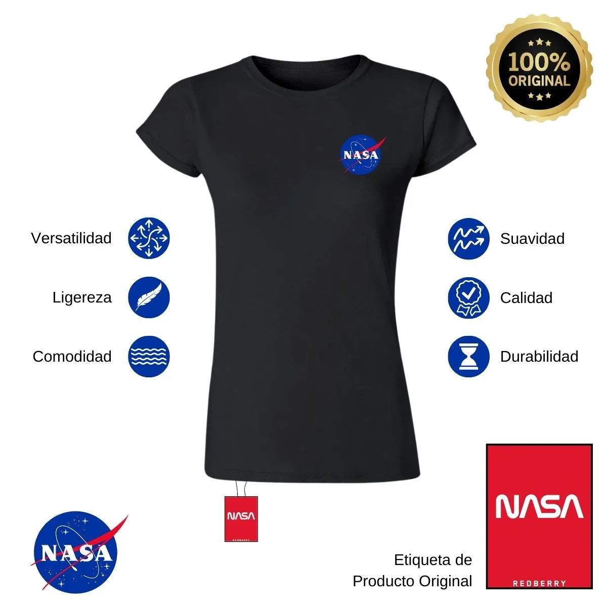 Playera Deportiva Mujer Nasa Logo Espacial Escudo