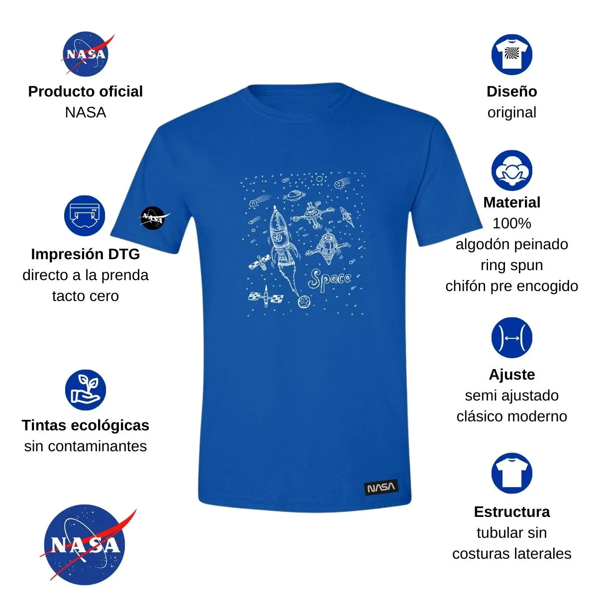 Playera Hombre Nasa Space