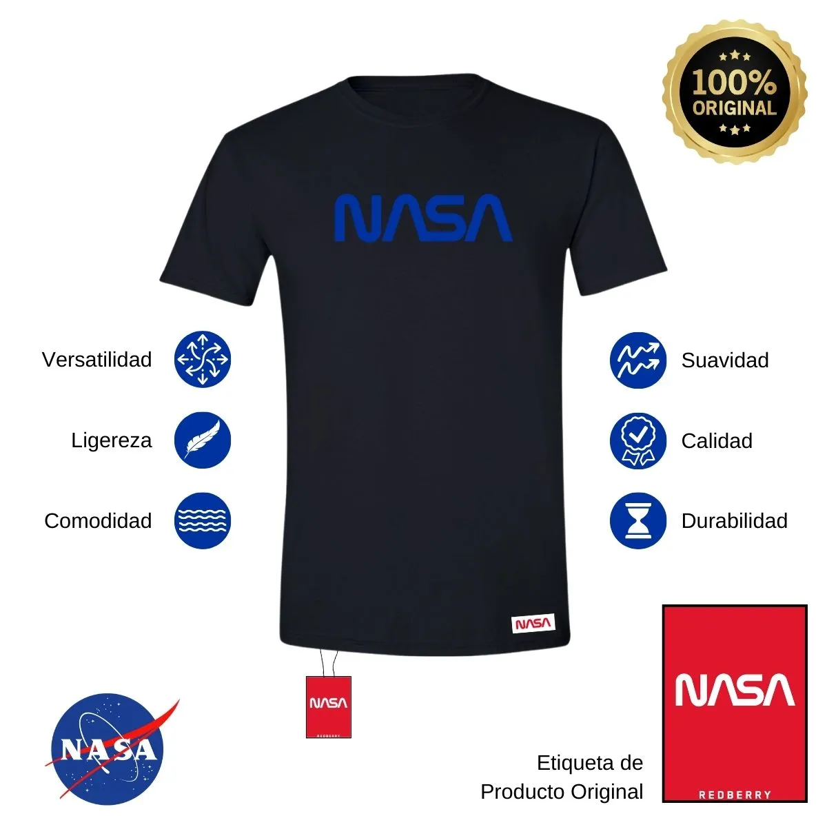 Playera Hombre Nasa Worm Blue