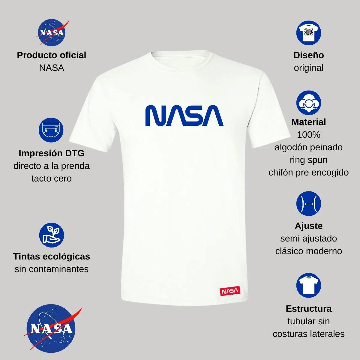 Playera Hombre Nasa Worm Blue