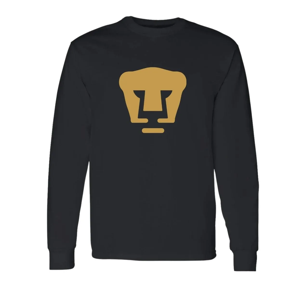 Playera Hombre Pumas Logo Dorado Manga Larga