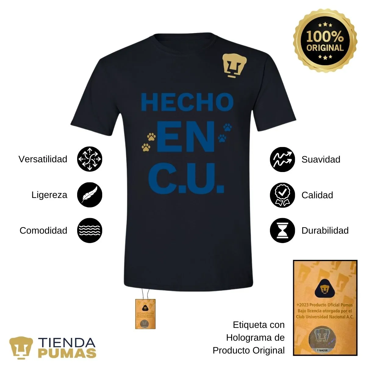 Playera Hombre Pumas UNAM Hecho en C.U.