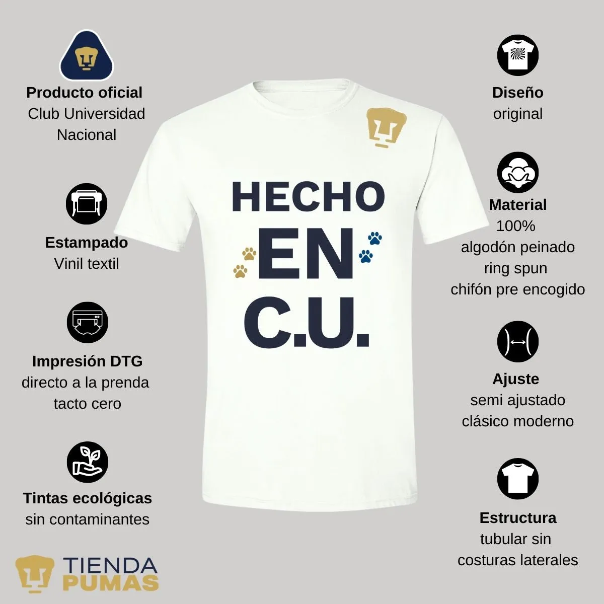 Playera Hombre Pumas UNAM Hecho en C.U.