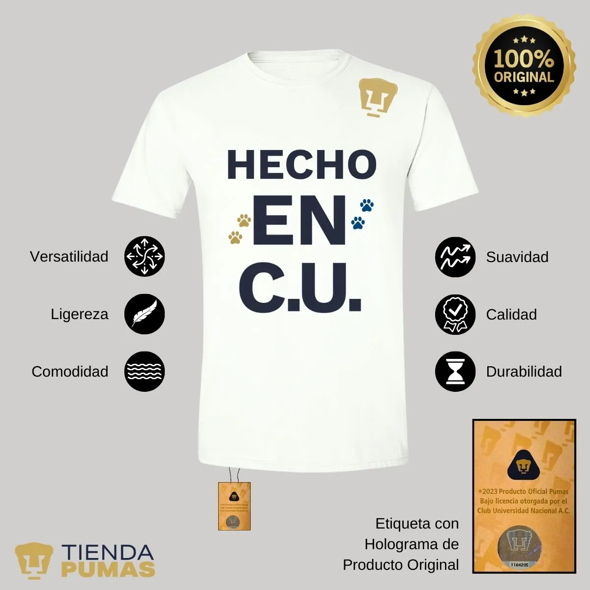 Playera Hombre Pumas UNAM Hecho en C.U.