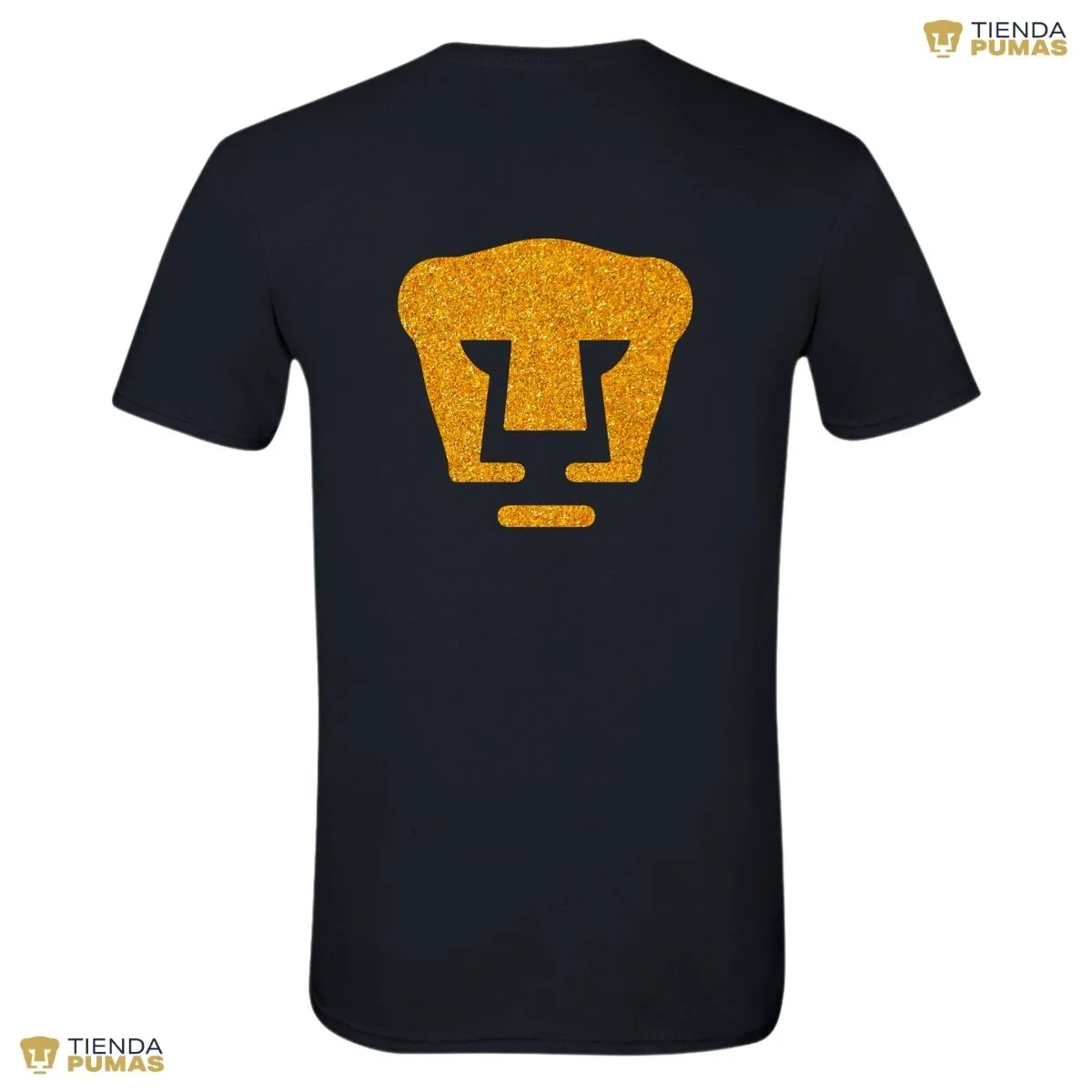 Playera Hombre Pumas UNAM Logo Dorado Glitter