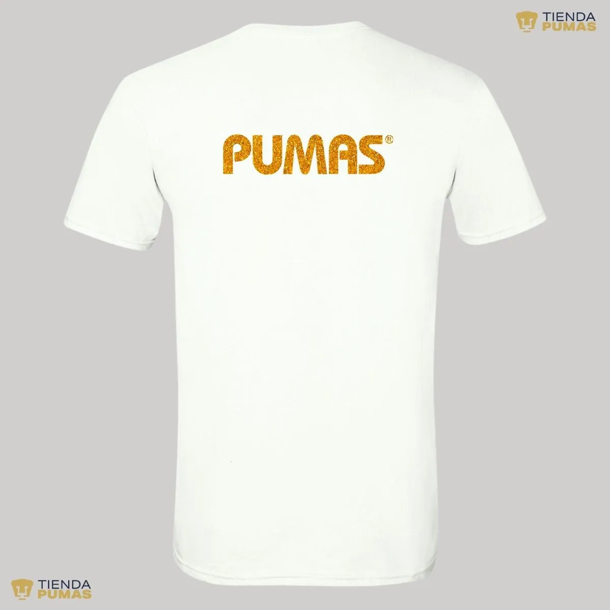 Playera Hombre Pumas UNAM Logo Dorado Glitter