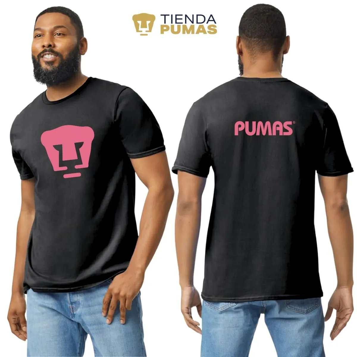 Playera Hombre Pumas UNAM Logo Rosa Vinil