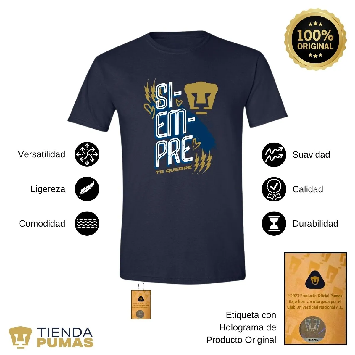 Playera Hombre Pumas UNAM San Valentín