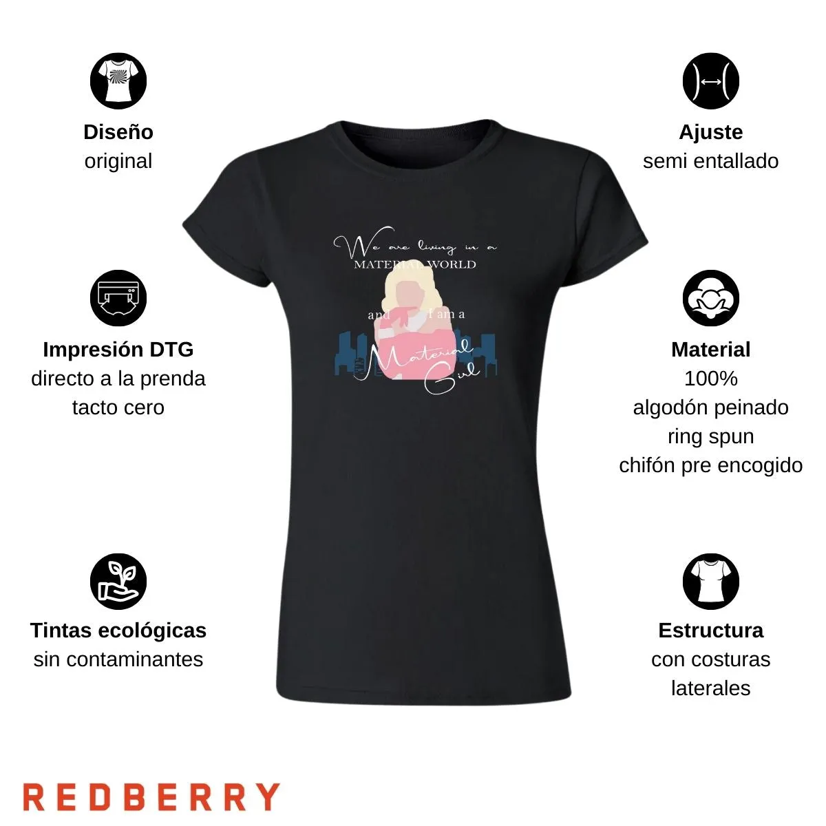 Playera Mujer Material girl