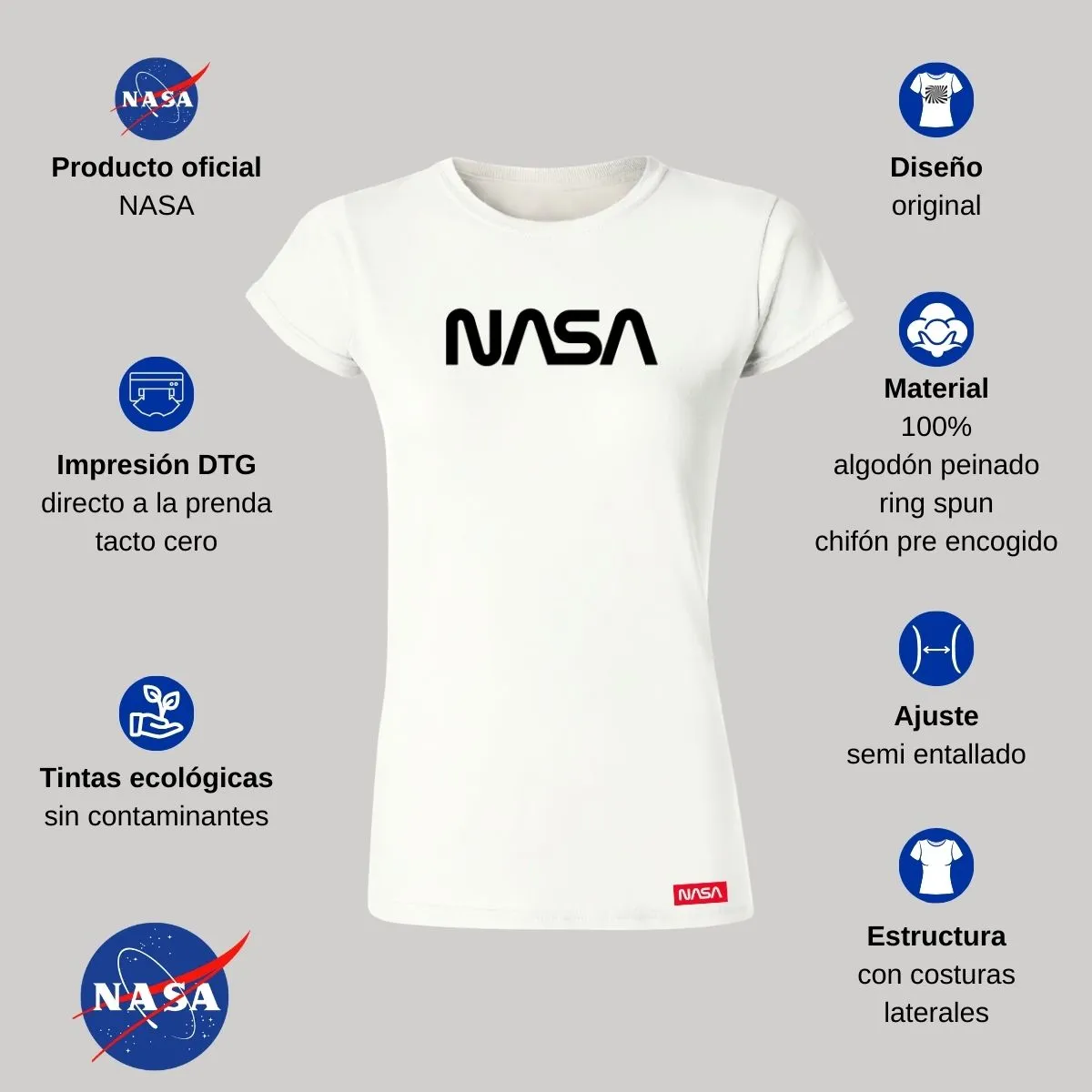 Playera Mujer Nasa Worm Mono