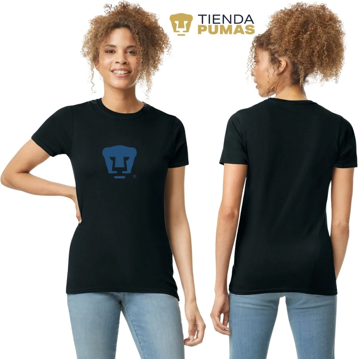 Playera Mujer Pumas UNAM Azul Logo Vinil