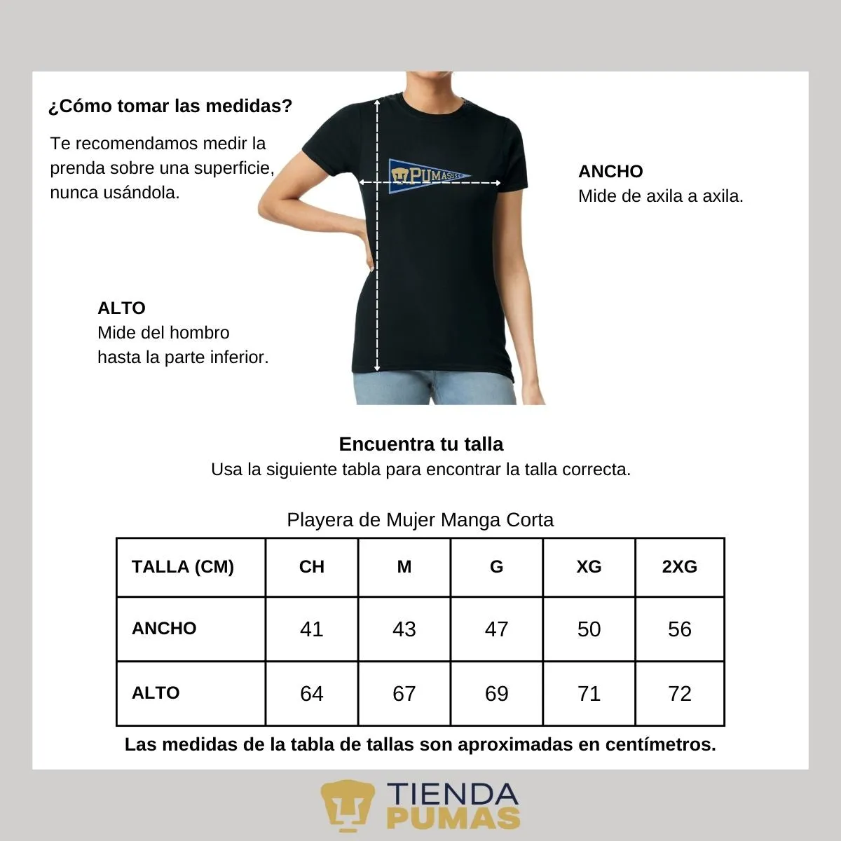 Playera Mujer Pumas UNAM Banderín