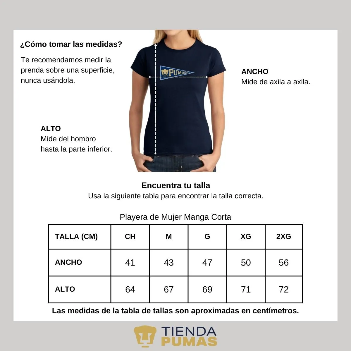 Playera Mujer Pumas UNAM Banderín