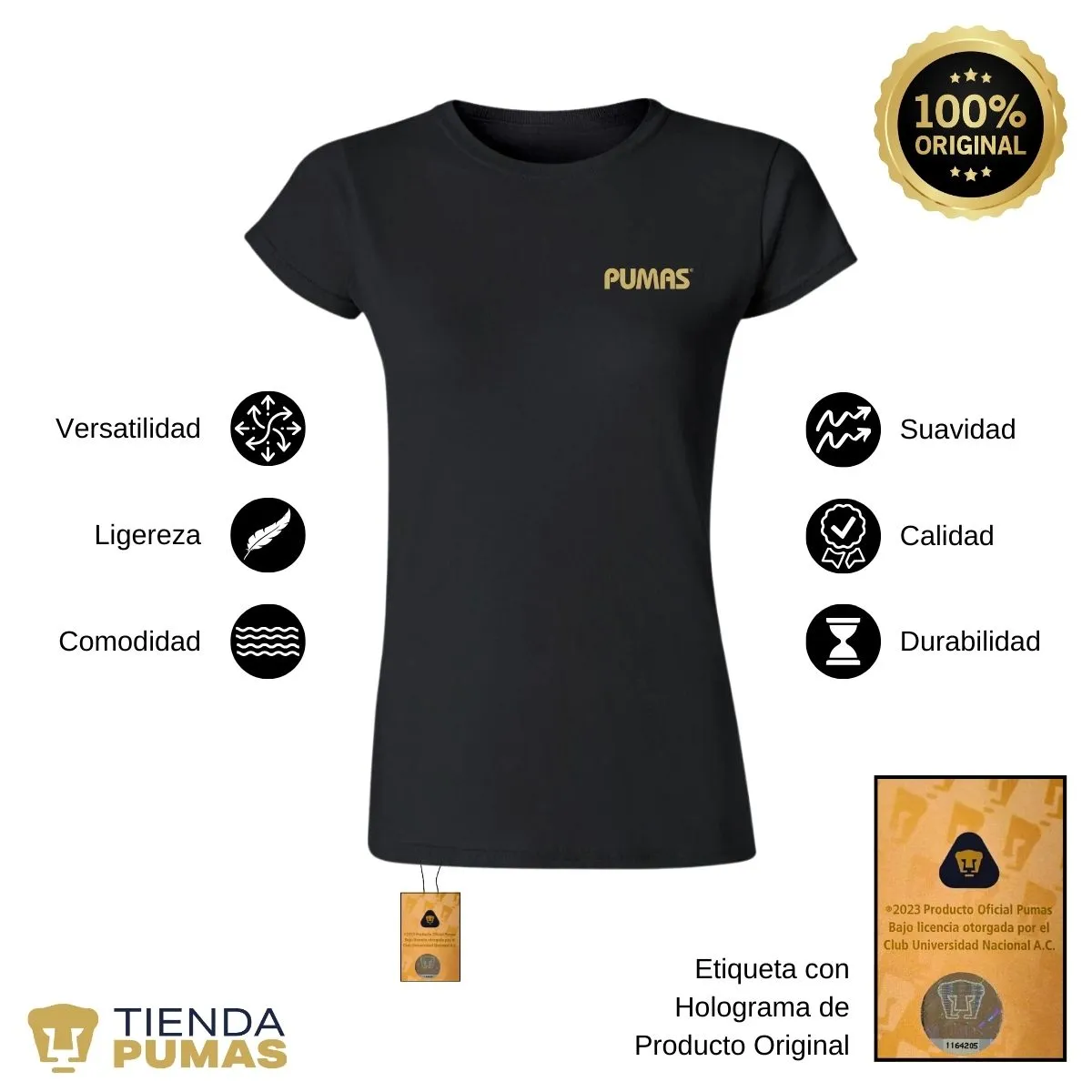 Playera Mujer Pumas UNAM Corazón Pumas