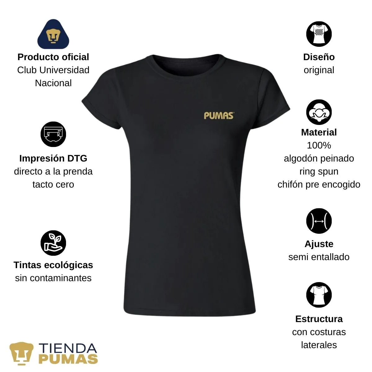 Playera Mujer Pumas UNAM Corazón Pumas