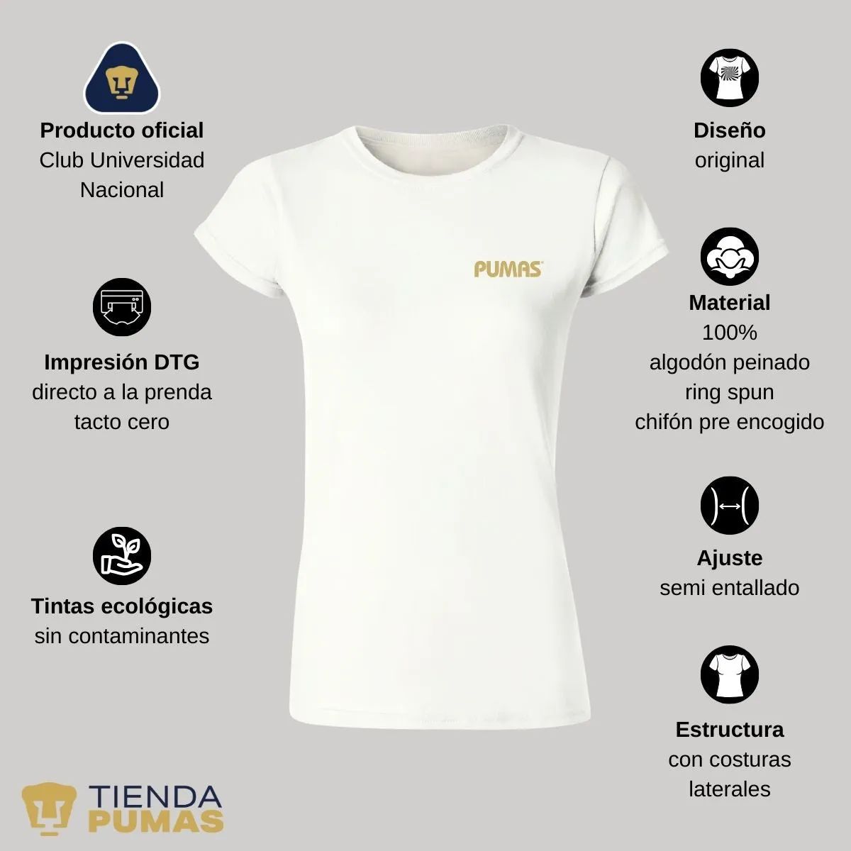 Playera Mujer Pumas UNAM Corazón Pumas