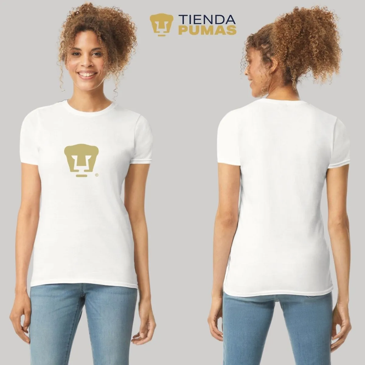 Playera Mujer Pumas UNAM Dorado Logo Vinil