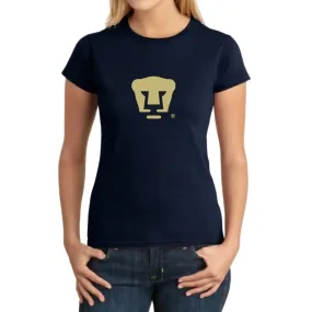 Playera Mujer Pumas UNAM Dorado Logo Vinil