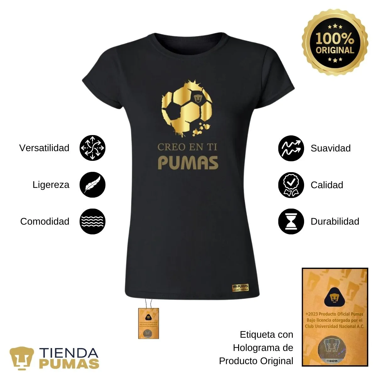 Playera Mujer Pumas UNAM Ed Limitada 2 Creo en ti