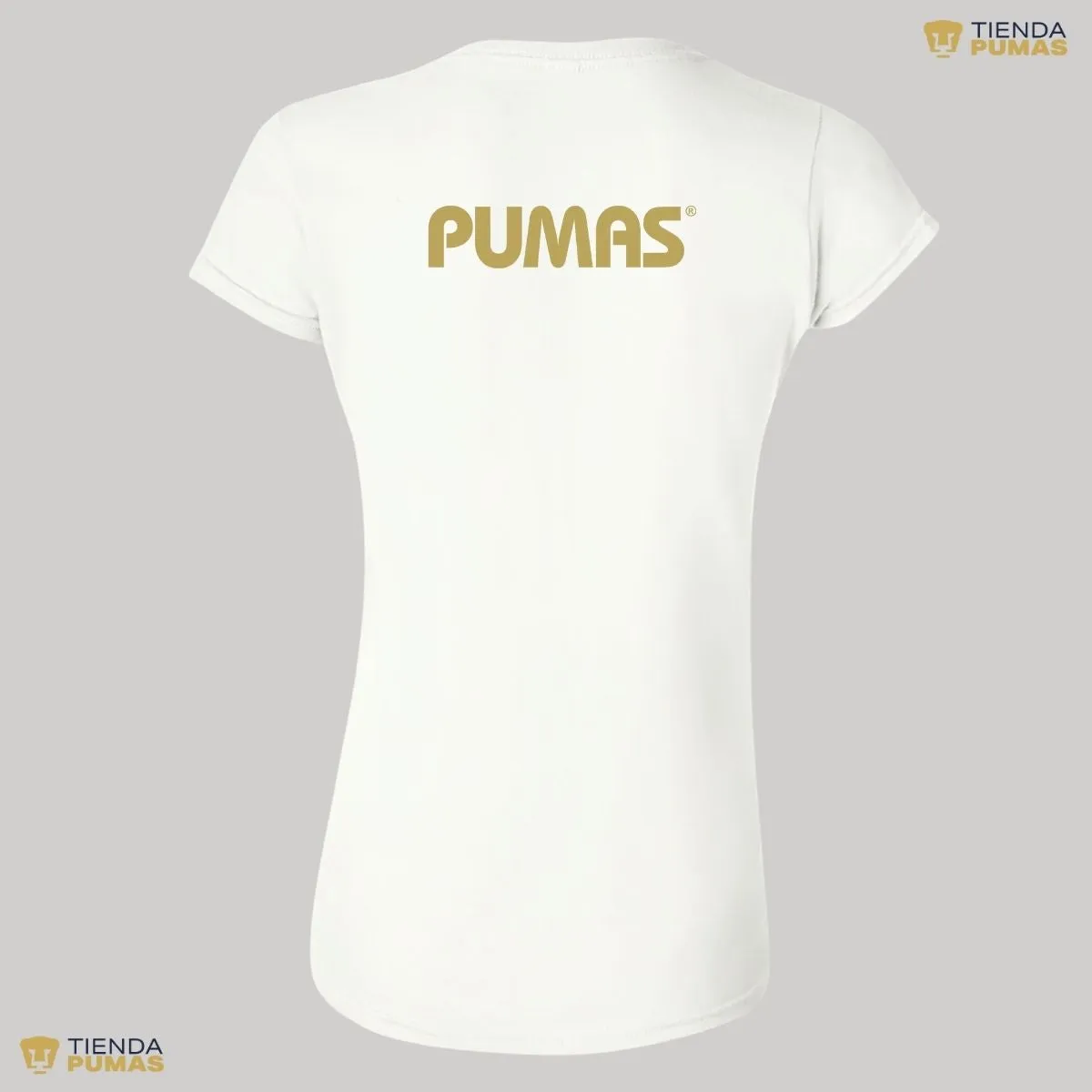 Playera Mujer Pumas UNAM Logo Dorado Vinil