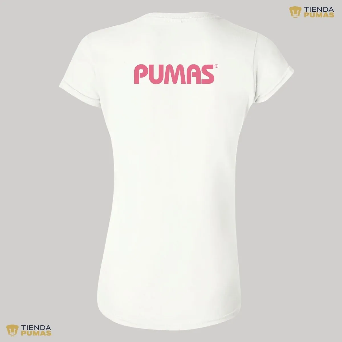 Playera Mujer Pumas UNAM Logo Rosa Vinil