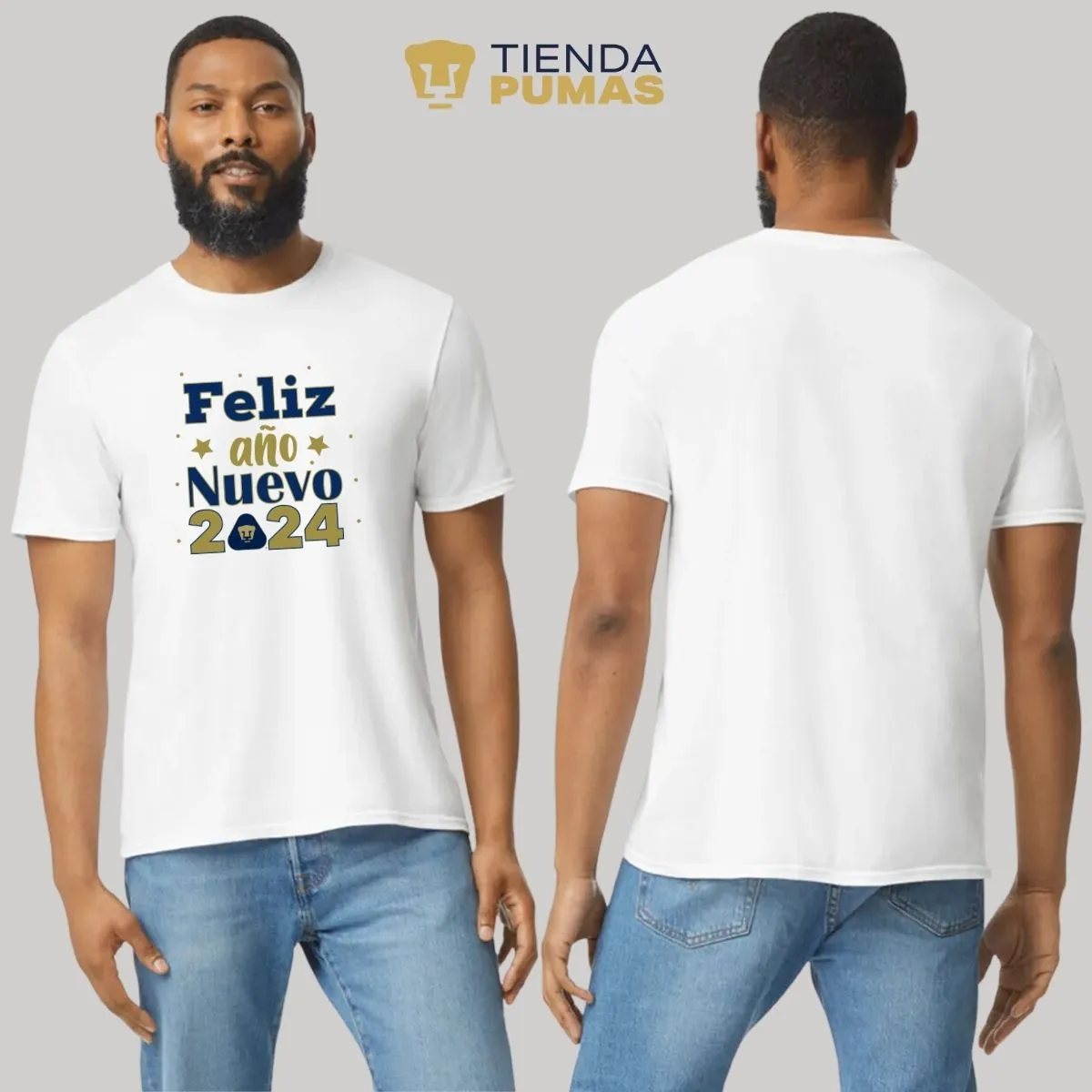 Playera Navidea Hombre Pumas UNAM Feliz Ao Nuevo