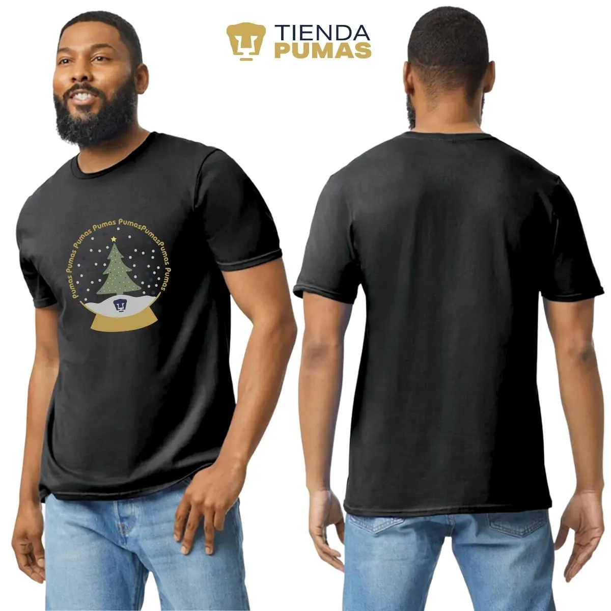 Playera Navidea Hombre Pumas UNAM Nieve